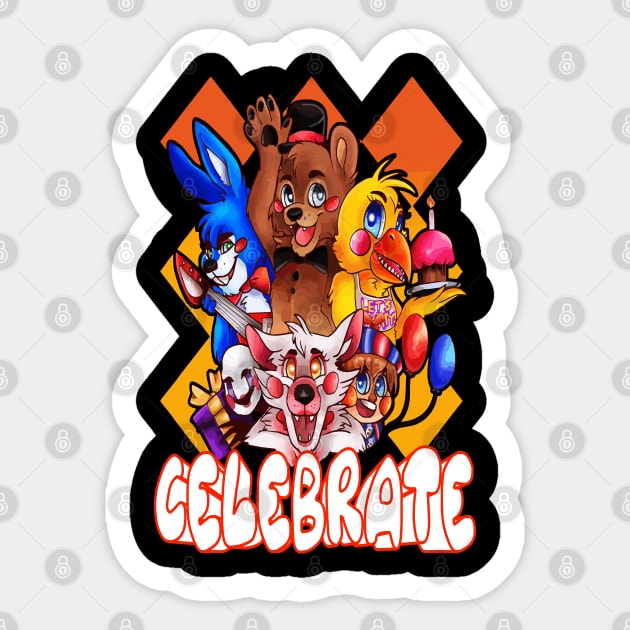 Five Nights at Freddy's Celebrate Sticker by Ubold